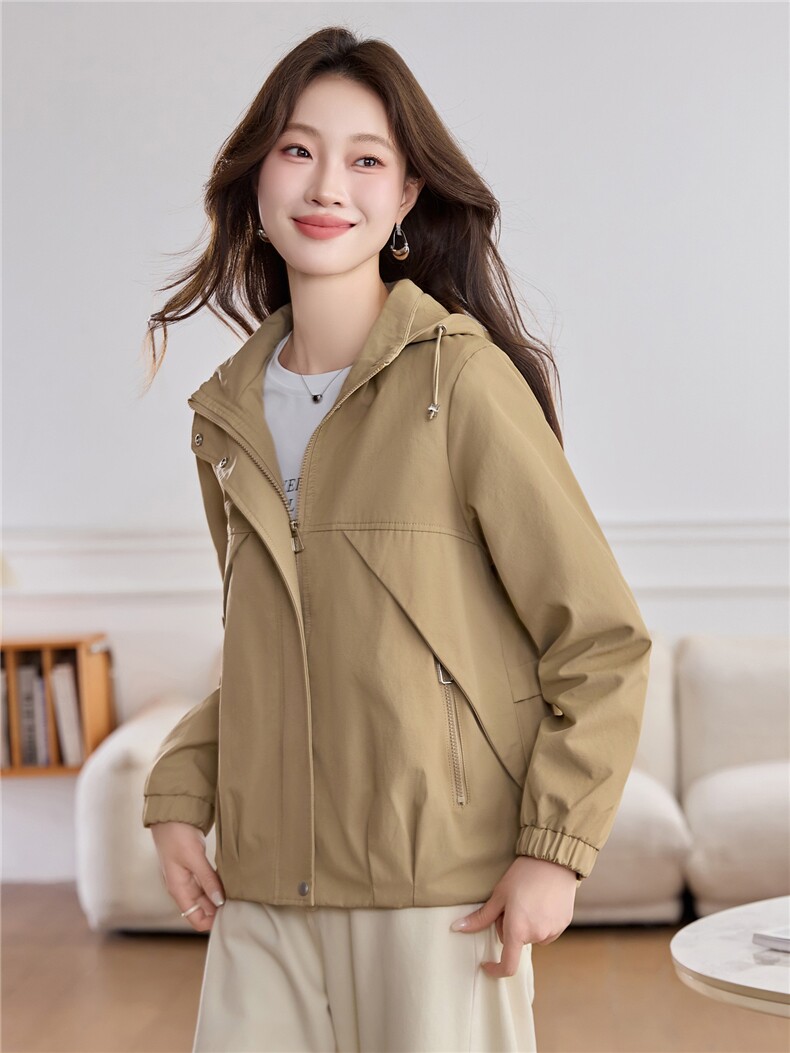 现货！现货！2026春季新款时尚宽松休闲短款外套女,女装短外套,以桐