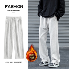 美式重磅华棉高街拖地款秋冬加绒休闲裤X1610-特批35加绒特批46，男装卫衣，星座718