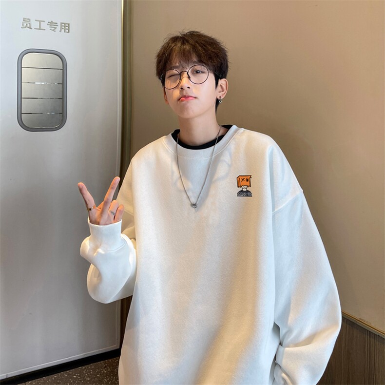 ！圆领卫衣男装港风长袖T恤男外套男WY173-P28,男装卫衣,电商B367