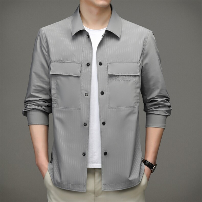 2024春秋季新款外套男高档翻领商务休闲夹克宽松工装百搭上衣男装,男装夹克,星座306A