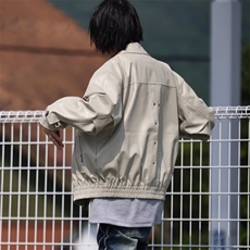 春秋季美式潮流工装夹克男高街潮翻领上衣宽松百搭休闲外套男潮，男装夹克，星座1210-1