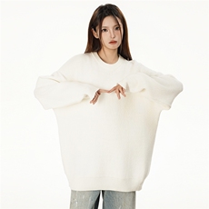 特批女模新款高品质安哥拉圆领宽松毛衣针织衫A268-M800特批35，男装针织衫/毛衣，电商A268