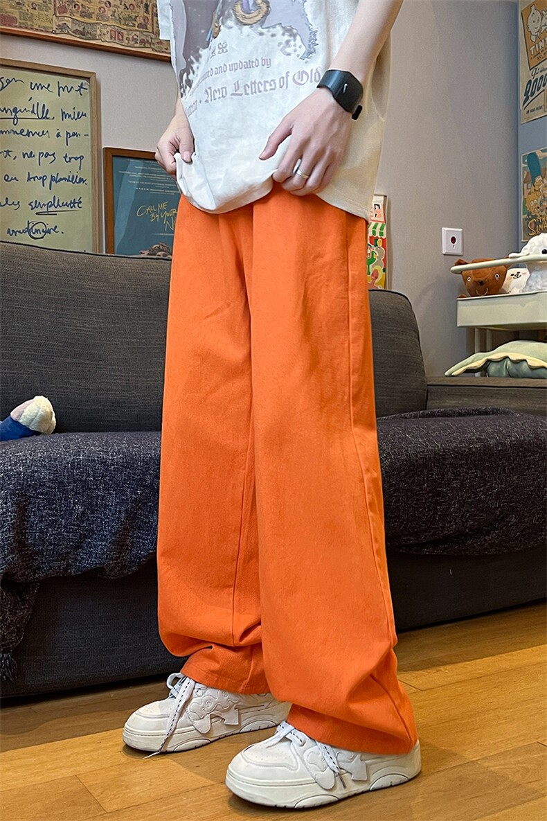8XL-M特大码高级垂坠感休闲裤男薄款冰丝裤宽松直筒拖地裤K964P48,男装休闲裤,电商D206-1