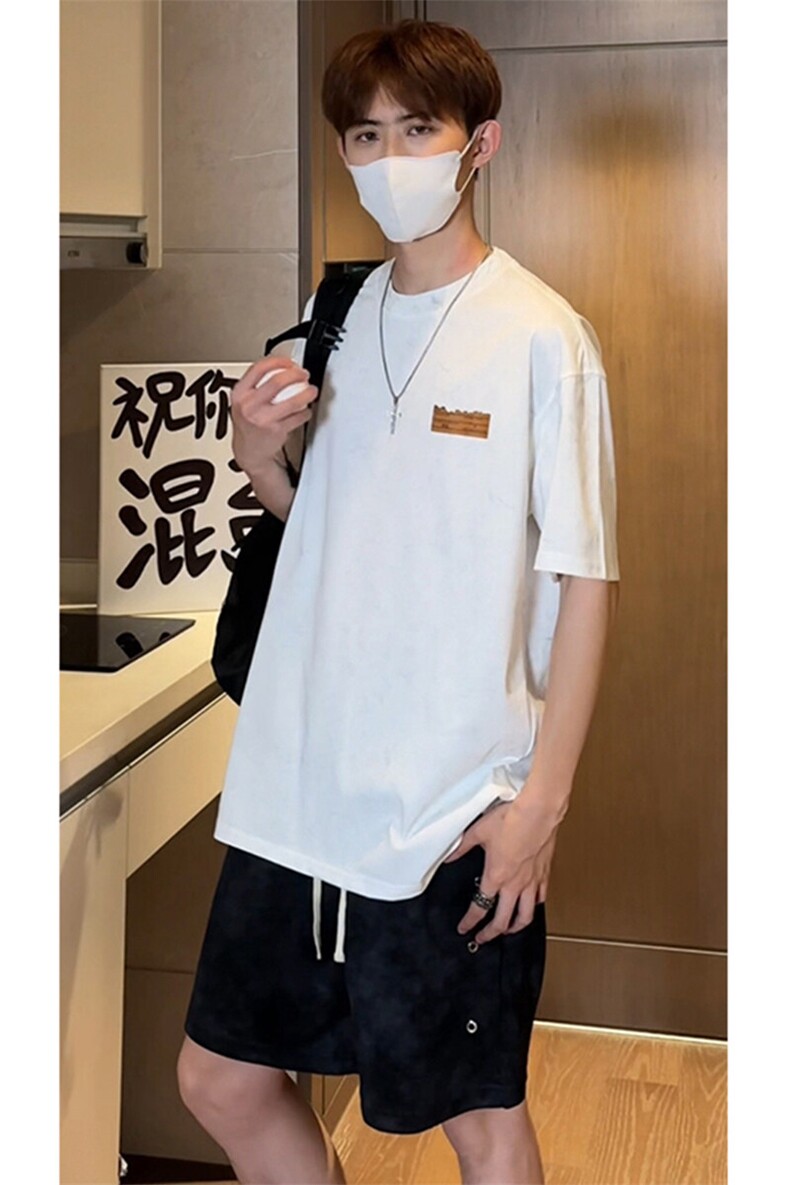 美式重磅做旧印花短袖t恤圆领宽松半袖情侣上衣T3663-特价P28,男装T恤,电商A007