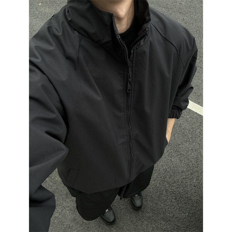 潮牌美式纯色无帽立领外套 JK087-P55图片