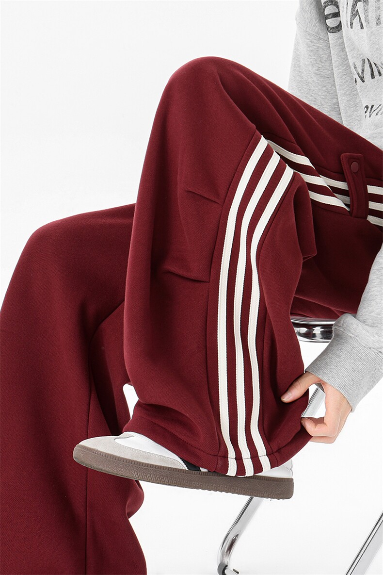 8XL-M奥粒绒加绒休闲裤男三条杠条纹运动裤宽松卫裤K9121P58控78,男装休闲裤,电商D206-1