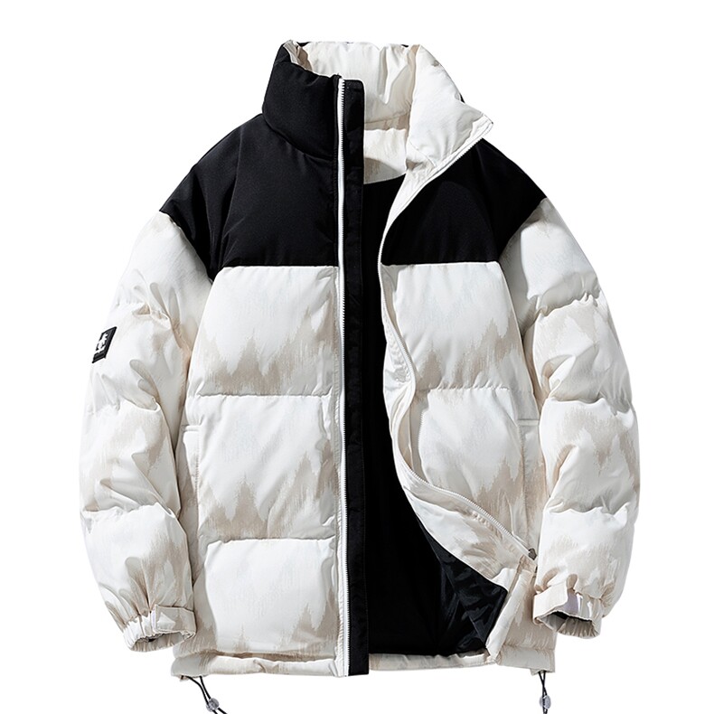 秋冬2024新款立领加厚拼接印花棉衣外套A436-5902-P98控价138,男装棉衣,电商A436