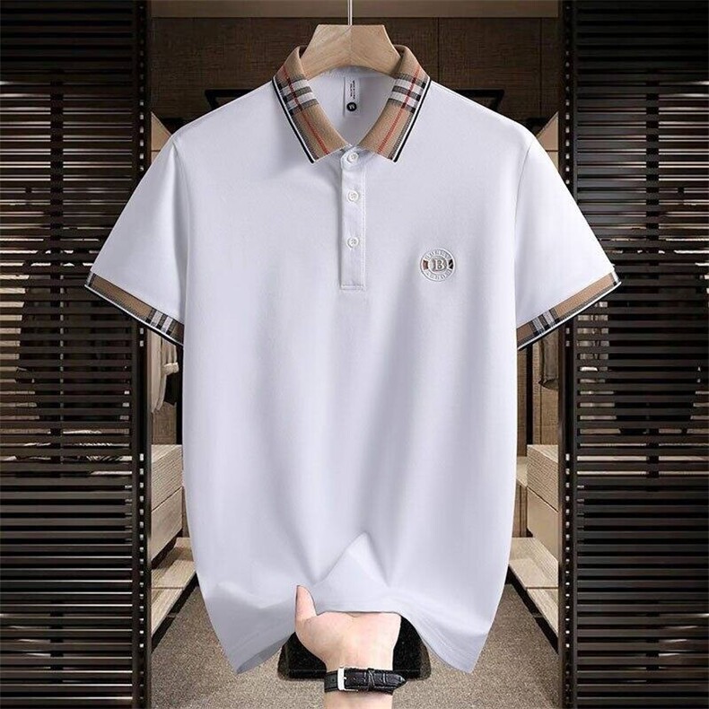 84046-P40夏季时尚休闲T恤男士POLO衫欧货潮牌商务翻领短袖T恤图片