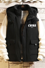 棉马甲男士大码加厚棉背心男坎肩男砖墙MJ47248-P80，男装背心/马甲，电商A040A