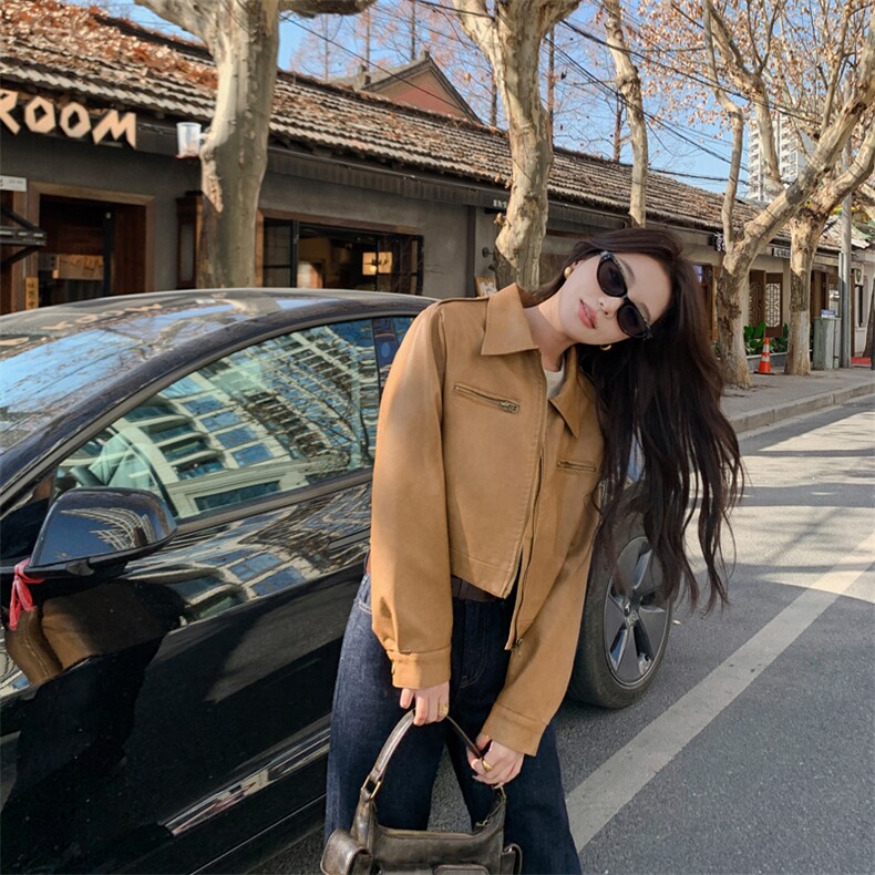 2025年春季现货高品质机车服皮衣外套,女装皮衣,臻衣坊