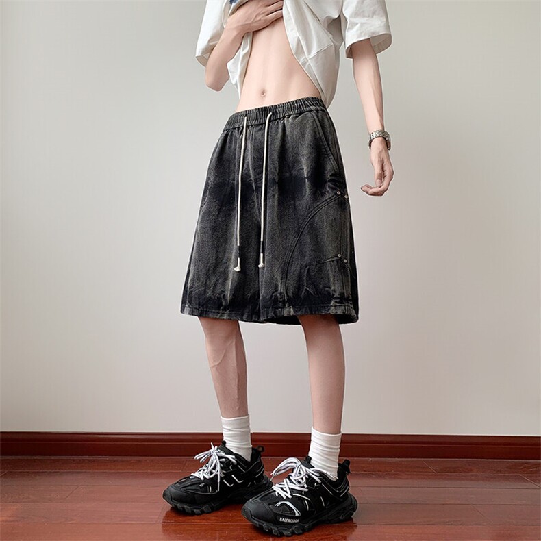 夏季高品质牛仔短裤红地板图C323-1-8817-TP40,男装牛仔裤,电商C323-1