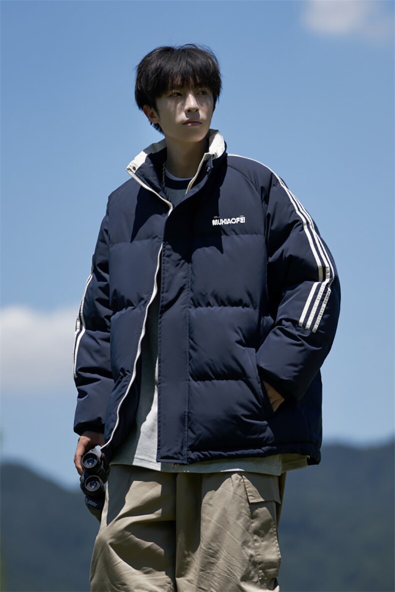 量大优可提供视频冬棉衣立领条纹HD019-1-MF5104-P75,男装棉衣,电商019-1