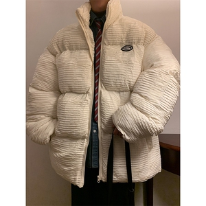 小众棉袄加厚外套港风日系棉衣纯色棉服大码1016-1 W70 P128 K158图片