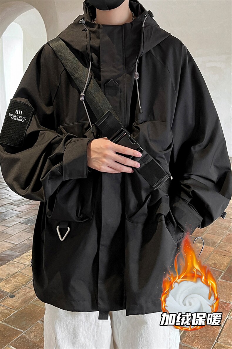 8XL-M特大码冲锋衣防水宽松工装风男夹克外套JK1306P90控118,男装夹克,电商D206-1