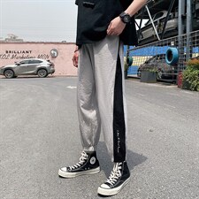 港风夏季男士新款休闲长裤拉链设计宽松直筒裤DK7306-P46控68，男装休闲裤，星座717