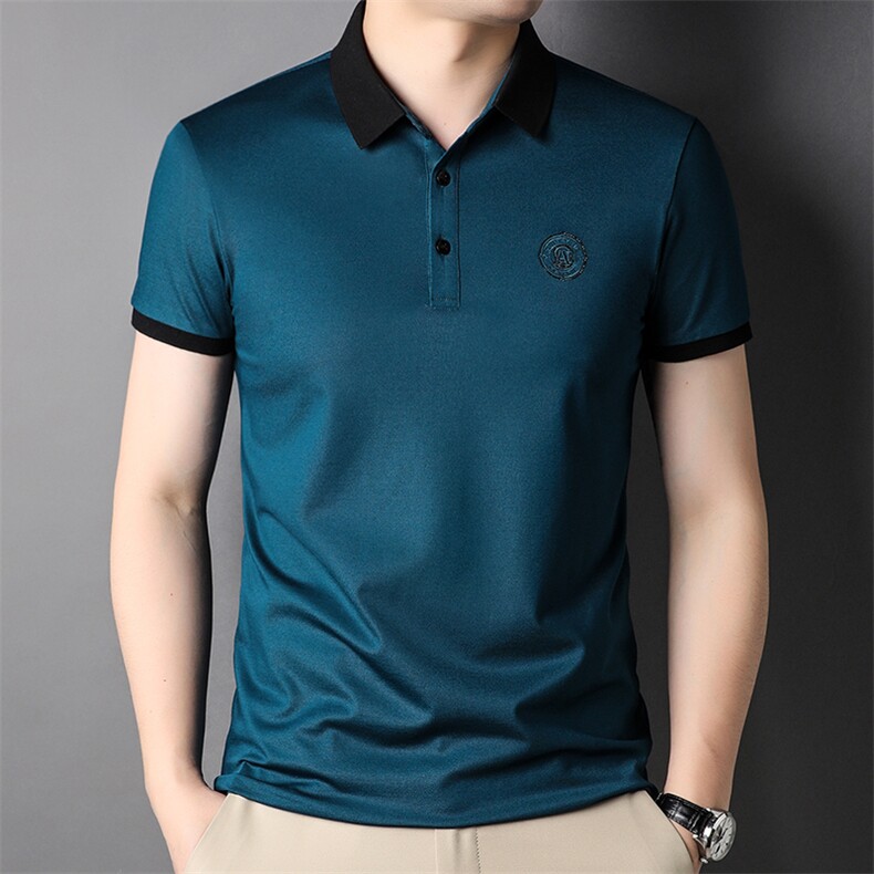 夏季新款男士翻领短袖t恤中年有领男装上衣服休闲POLO衫,男装T恤,电商B212（原钱塘6029）