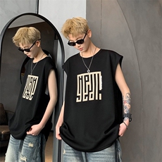 GENIOLAMODE国潮运动速干背心男夏季2025新款休闲健身潮流无袖T恤，男装T恤，星座506