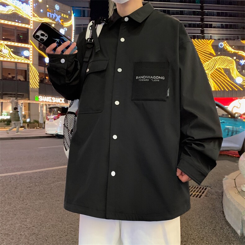 春季新款衬衫外套男潮流宽松休闲工装夹克C01-P75,男装夹克,星座308B-2