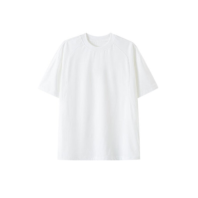 T10129-特批30 控58 曼巴棉撞色拼接短袖大码T恤夏季薄款垂感短袖图片