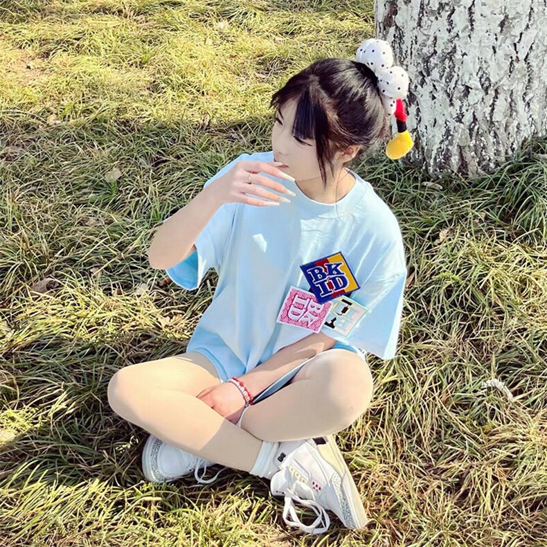 万针全刺绣工艺抖音得物高品质260克重磅纯棉双纱美式高街短袖T恤图片