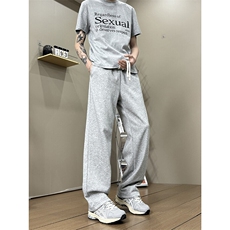 K10033-P35潮牌卫裤男2025新款百搭褶皱宽松直筒休闲长裤，男装休闲裤，电商A178