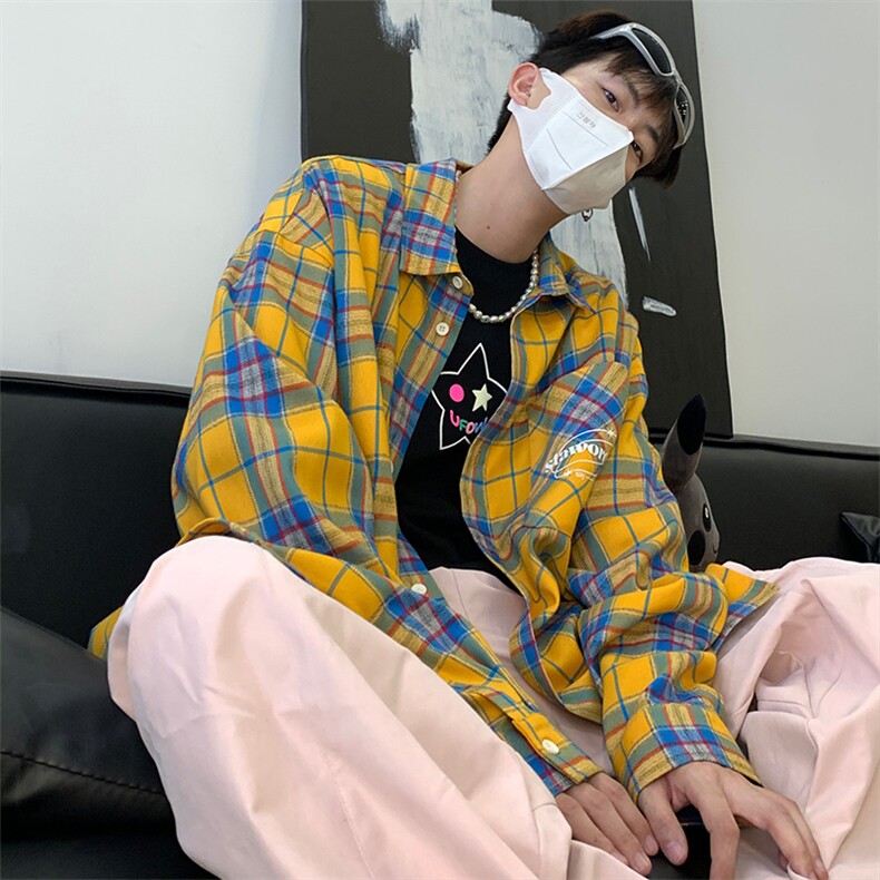 特P40无差价长袖高品质春秋格子衬衫-HS2132 港风图片