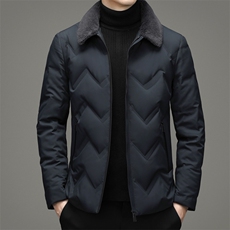 羽绒服男2023年新款冬季立领翻领商务休闲上衣中年加厚保暖外套，男装羽绒服，电商B212（原钱塘6029）