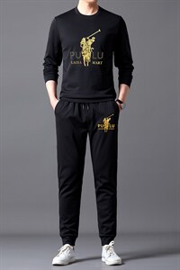 中年圆领卫衣卫裤2023春季新款运动套装男纯色宽松搭配跑步两件套，男装休闲套装，电商B212（原钱塘6029）