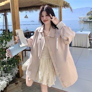 已出货26春装袖口蕾丝拼接中长风衣外套女2B153-7003-P155-K248图片