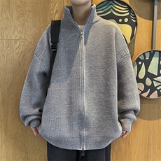 开衫双拉链毛衣男秋冬季潮牌设计感针织外套立领休闲情侣上衣，男装针织衫/毛衣，星座1107-1