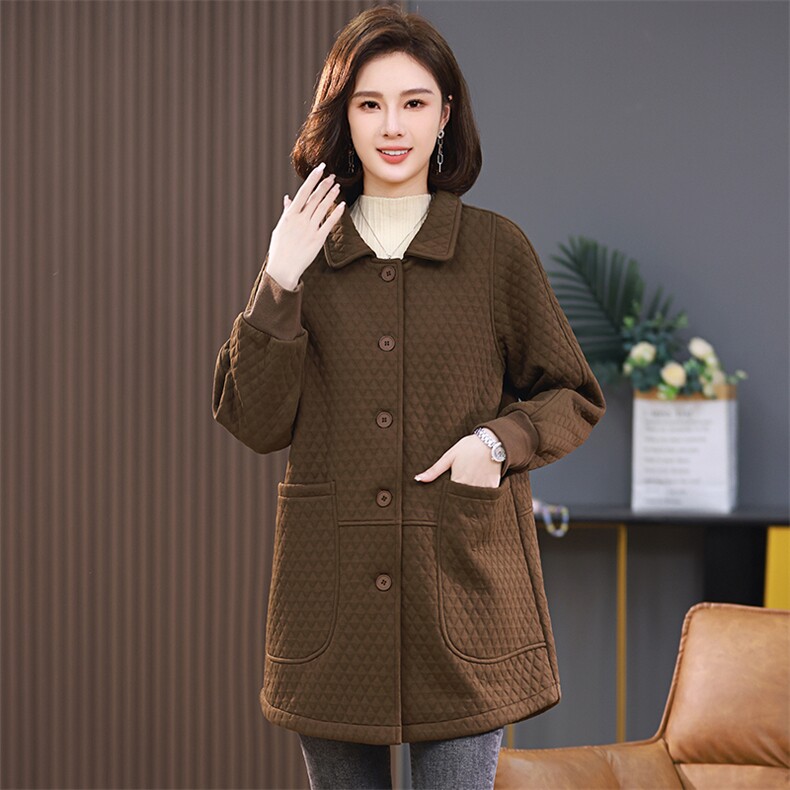 2023秋冬新款加绒女外套加厚夹棉外套上衣，女装短外套，伊满意