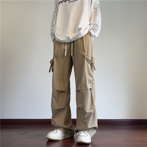抖音品质秋季新款潮流双褶宽松休闲工装裤B315-K24237-特p40控78图片