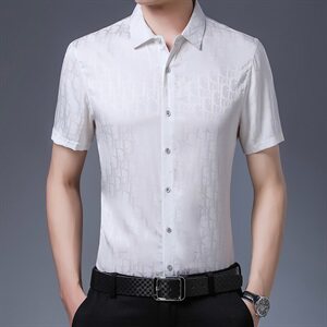 F1301  2021夏季新款短袖衬衫男印花商务男装图片