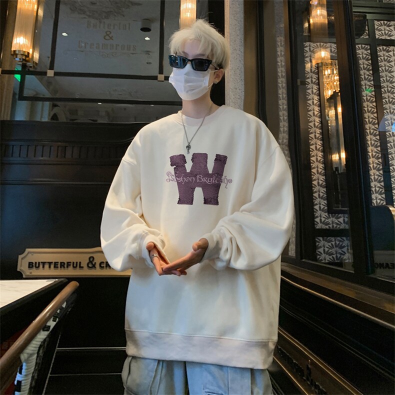 ！圆领卫衣男装港风长袖T恤男外套男WY237-特P23,男装T恤,电商B367