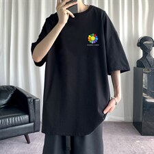 DX17101-P20 纯棉短袖t恤男大码半袖打底衫宽松体恤衫 港风图片
