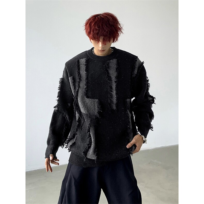 时尚轮廓不规则元素设计毛衣休闲版型时髦气质上衣HY833TP55控88，男装针织衫/毛衣，电商A102B