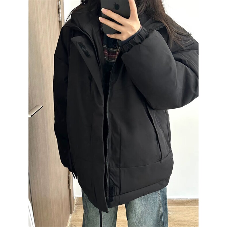 现货美式高街休闲夹克冬季立领纯色三防户外工装加厚棉服外套,男装夹克,电商A443