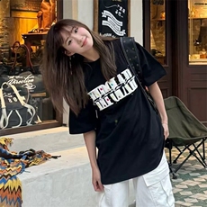 万针全刺绣工艺抖音得物高品质260克重磅纯棉双纱美式高街短袖T恤，男装T恤，电商A486-1