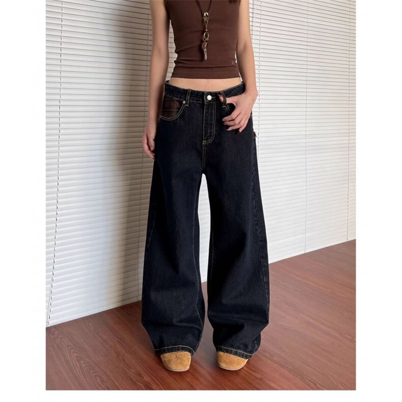 美式复古香蕉弯刀裤男女2025春秋摩登中性风宽松解构廓形牛仔裤,男装牛仔裤,星座601-1