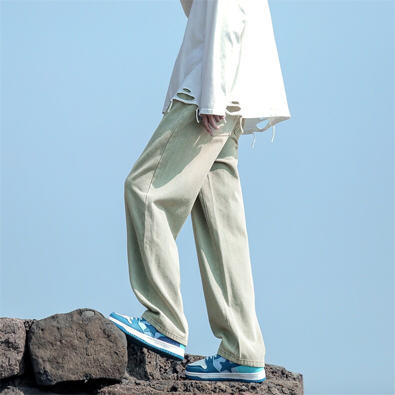 2024情侣美式直筒牛仔裤宽松休闲阔腿裤长裤K392TP35控58,男装牛仔裤,电商A102B