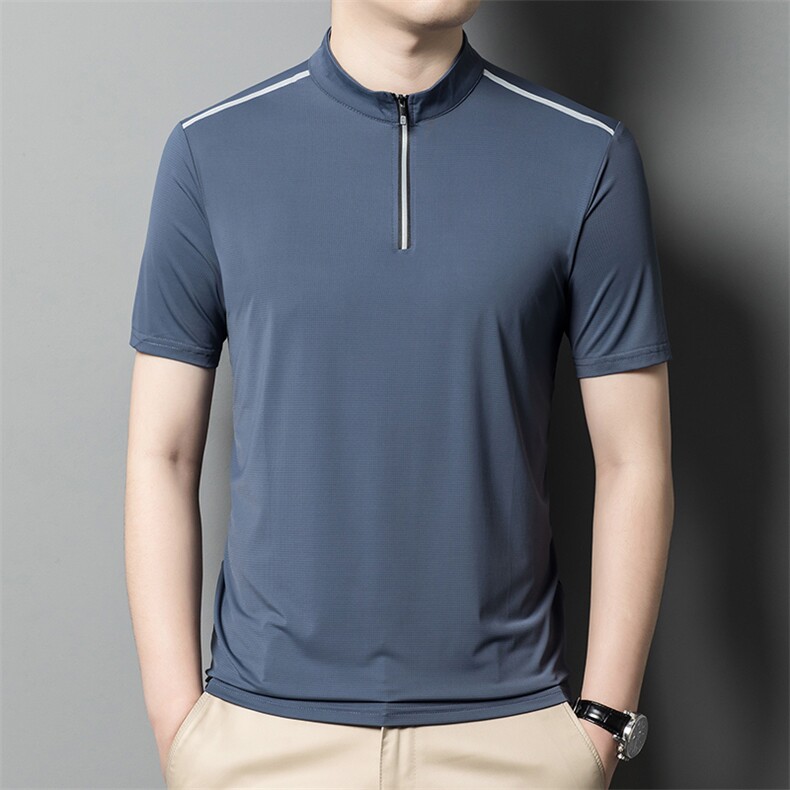 男装中青年立领POLO衫短袖上衣商务休闲宽松潮流男装ZL8218，男装Polo衫，星座1105-3