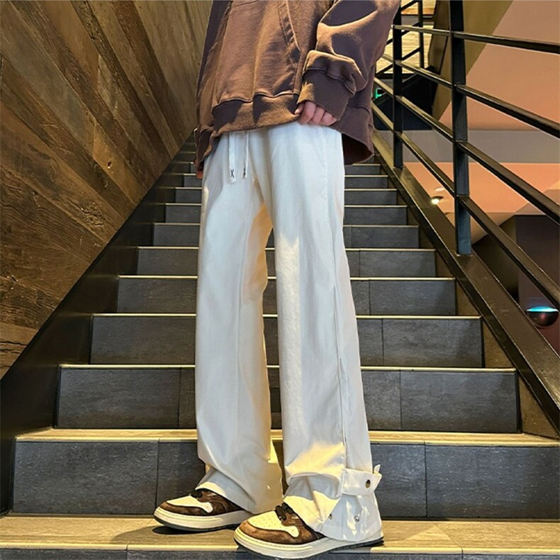 排扣冲锋裤男春秋美式vibe高街机能微喇裤子休闲长裤炸街G067/40,男装休闲裤,星座506