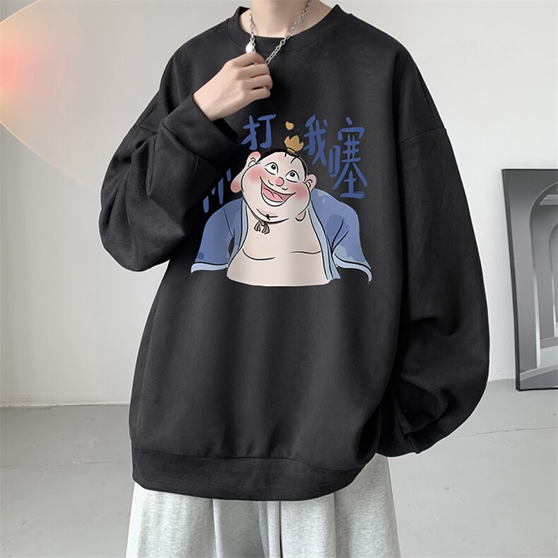 麂皮绒卫衣男大码重磅长袖t恤男JW81437-P35加绒款P45,男装T恤,电商A040