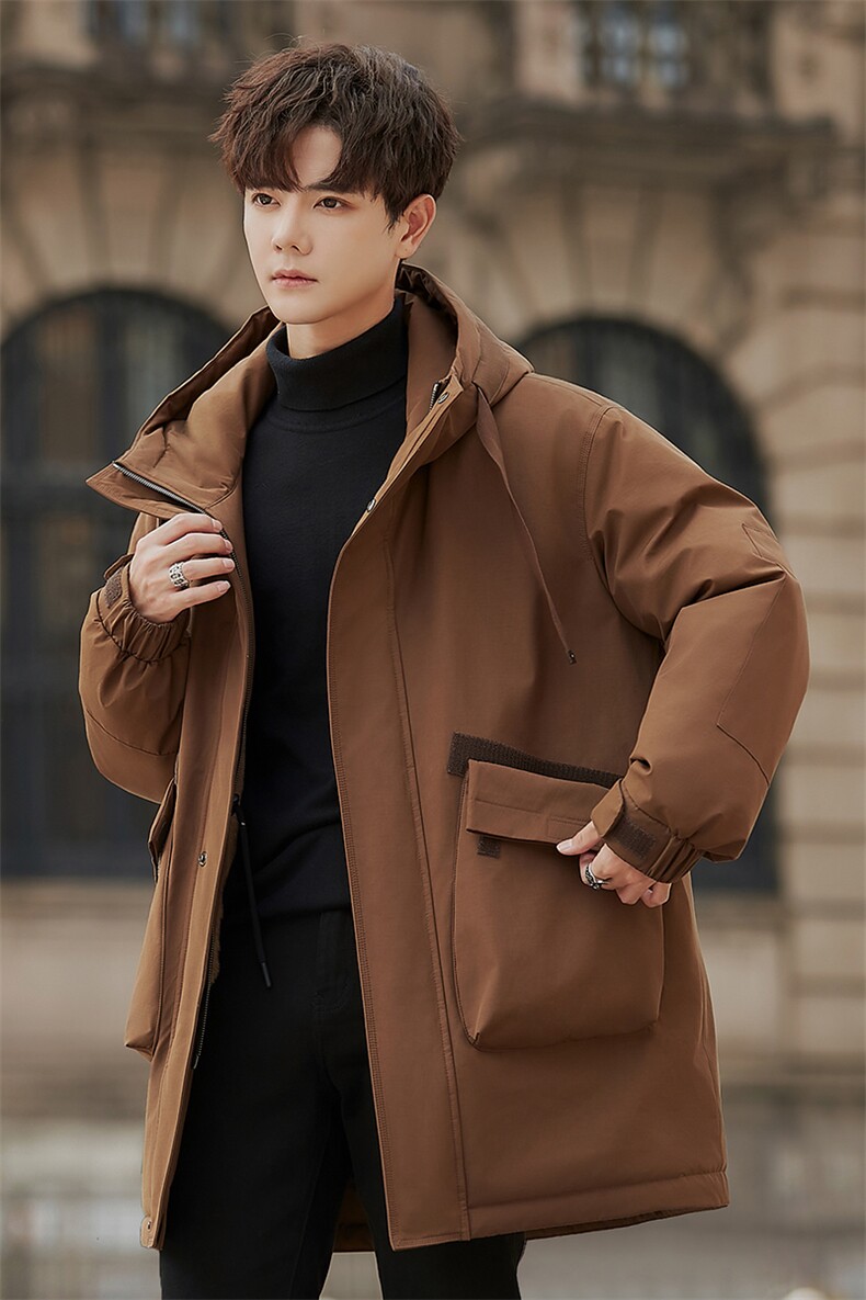 羽绒服男士冬季中长款大衣外套加厚兔毛内胆派克服男款2900-P380,男装羽绒服,电商A355（原A415）