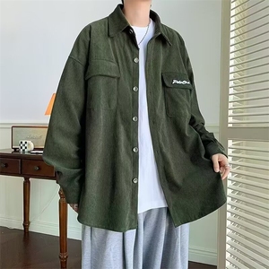 新款日系百搭ins潮流原宿流行文艺简约灯芯绒衬衫气质时尚慵懒图片