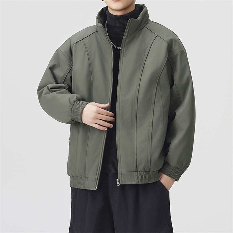 现货美式休闲加厚雪山棉衣夹克外套立领纯色三防户外工装棉服,男装夹克,电商A486-1