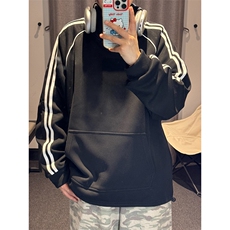 抖音得物高品质二开25秋冬美式高街重磅结构织带高领立领卫衣W66，男装卫衣，电商A486-1