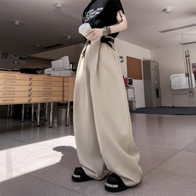 慵懒风韩系宽松显瘦垂感百搭休闲裤男女弯刀裤走秀款潮,男装休闲裤,星座1114（原A254）