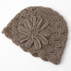 时尚女士羊绒帽优雅花朵装饰温暖舒适多色可选，帽子，初婷羊绒