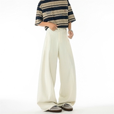 垂感休闲西裤潮宽松薄款高级感百搭阔腿直筒裤504-K885-特P45控88，男装西裤，星座504